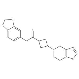 2-(benzo[d][1,3]dioxol-5-yl)-1-(3-(6,7-dihydrothieno[3,2-c]pyridin-5(4H)-yl)azetidin-1-yl)ethanone Structure