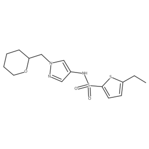 5-ethyl-N-(1-((tetrahydro-2H-pyran-2-yl)methyl)-1H-pyrazol-4-yl)thiophene-2-sulfonamide Structure