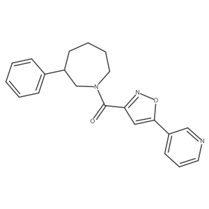 (3-Phenylazepan-1-yl)(5-(pyridin-3-yl)isoxazol-3-yl)methanone结构式