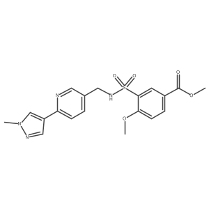methyl 4-methoxy-3-(N-((6-(1-methyl-1H-pyrazol-4-yl)pyridin-3-yl)methyl)sulfamoyl)benzoate Structure