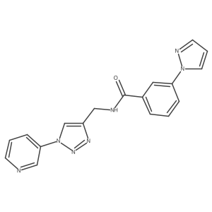 3-(1H-pyrazol-1-yl)-N-((1-(pyridin-3-yl)-1H-1,2,3-triazol-4-yl)methyl)benzamide Structure