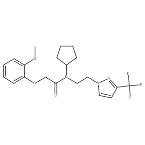 N-cyclopentyl-2-(2-methoxyphenoxy)-N-{2-[3-(trifluoromethyl)-1H-pyrazol-1-yl]ethyl}acetamide Structure