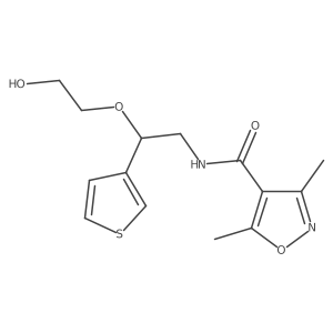 N-(2-(2-hydroxyethoxy)-2-(thiophen-3-yl)ethyl)-3,5-dimethylisoxazole-4-carboxamide结构式