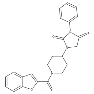 1-(1-(Benzofuran-2-carbonyl)piperidin-4-yl)-3-phenylimidazolidine-2,4-dione Structure