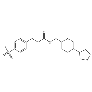 3-(4-(methylsulfonyl)phenyl)-N-((1-(tetrahydrofuran-3-yl)piperidin-4-yl)methyl)propanamide Structure