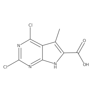 2,4-dichloro-5-methyl-7H-pyrrolo[2,3-d]pyrimidine-6-carboxylic acid Structure
