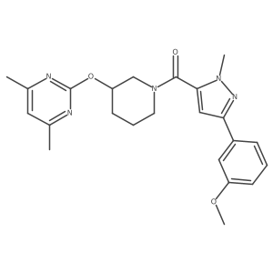 (3-((4,6-dimethylpyrimidin-2-yl)oxy)piperidin-1-yl)(3-(3-methoxyphenyl)-1-methyl-1H-pyrazol-5-yl)methanone Structure