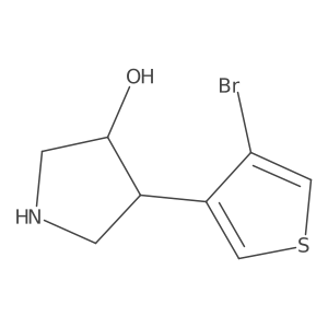 rac-(3R,4S)-4-(4-bromothiophen-3-yl)pyrrolidin-3-ol Structure