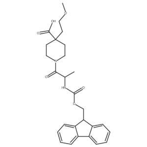 1-[(2R)-2-({[(9H-fluoren-9-yl)methoxy]carbonyl}amino)propanoyl]-4-(2-methoxyethyl)piperidine-4-carboxylic acid Structure