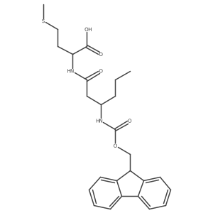 (2S)-2-[(3R)-3-({[(9H-fluoren-9-yl)methoxy]carbonyl}amino)hexanamido]-4-(methylsulfanyl)butanoic acid Structure