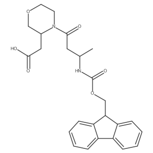 2-{4-[(3R)-3-({[(9H-fluoren-9-yl)methoxy]carbonyl}amino)butanoyl]morpholin-3-yl}acetic acid Structure