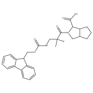 2-[3-({[(9H-fluoren-9-yl)methoxy]carbonyl}amino)-2,2-difluoropropanoyl]-octahydrocyclopenta[c]pyrrole-1-carboxylic acid结构式