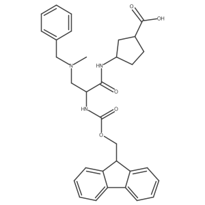 3-{3-[benzyl(methyl)amino]-2-({[(9H-fluoren-9-yl)methoxy]carbonyl}amino)propanamido}cyclopentane-1-carboxylic acid Structure