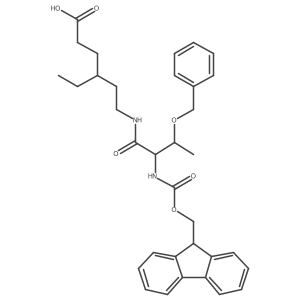 6-[3-(benzyloxy)-2-({[(9H-fluoren-9-yl)methoxy]carbonyl}amino)butanamido]-4-ethylhexanoic acid Structure