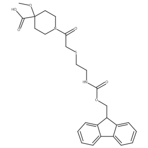1-(2-{[2-({[(9H-fluoren-9-yl)methoxy]carbonyl}amino)ethyl]sulfanyl}acetyl)-4-methoxypiperidine-4-carboxylic acid Structure
