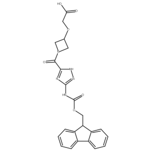 2-({1-[5-({[(9H-fluoren-9-yl)methoxy]carbonyl}amino)-1H-1,2,4-triazole-3-carbonyl]azetidin-3-yl}oxy)acetic acid Structure