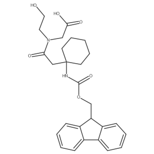2-{2-[1-({[(9H-fluoren-9-yl)methoxy]carbonyl}amino)cyclohexyl]-N-(2-hydroxyethyl)acetamido}acetic acid结构式