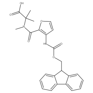 2-{1-[3-({[(9H-fluoren-9-yl)methoxy]carbonyl}amino)furan-2-yl]-N-methylformamido}-2-methylpropanoic acid结构式