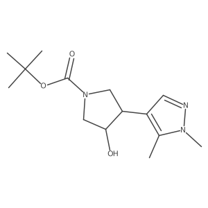 tert-butyl 3-(1,5-dimethyl-1H-pyrazol-4-yl)-4-hydroxypyrrolidine-1-carboxylate Structure