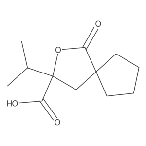 1-Oxo-3-(propan-2-yl)-2-oxaspiro[4.4]nonane-3-carboxylic acid结构式