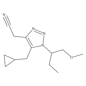 2-[5-(Cyclopropylmethyl)-1-(1-methoxybutan-2-yl)-1h-1,2,3-triazol-4-yl]acetonitrile结构式