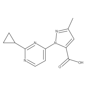 2-(2-Cyclopropylpyrimidin-4-yl)-5-methylpyrazole-3-carboxylic acid结构式