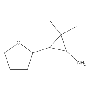 rac-(1R,3S)-2,2-dimethyl-3-(oxolan-2-yl)cyclopropan-1-amine结构式