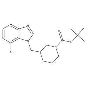 tert-butyl 3-[(7-bromo-1H-1,2,3-benzotriazol-1-yl)methyl]piperidine-1-carboxylate Structure
