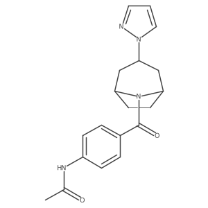 N-(4-((1R,5S)-3-(1H-pyrazol-1-yl)-8-azabicyclo[3.2.1]octane-8-carbonyl)phenyl)acetamide Structure