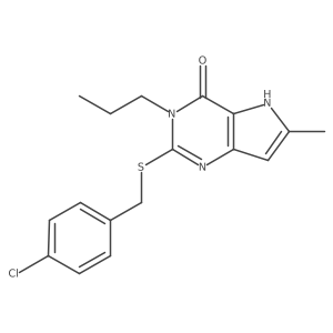 2-{[(4-chlorophenyl)methyl]sulfanyl}-6-methyl-3-propyl-3H,4H,5H-pyrrolo[3,2-d]pyrimidin-4-one Structure