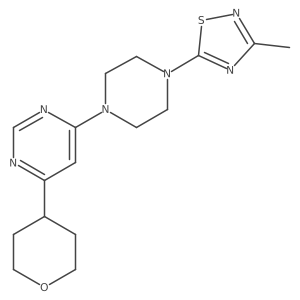 4-[4-(3-Methyl-1,2,4-thiadiazol-5-yl)piperazin-1-yl]-6-(oxan-4-yl)pyrimidine结构式