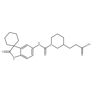 3-(1-((2'-Oxospiro[cyclohexane-1,3'-indolin]-5'-yl)carbamoyl)piperidin-3-yl)propanoic acid Structure