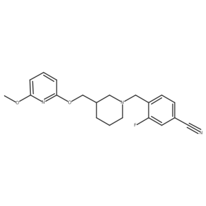 3-Fluoro-4-[(3-{[(6-methoxypyridin-2-yl)oxy]methyl}piperidin-1-yl)methyl]benzonitrile Structure