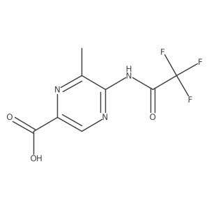 6-Methyl-5-(2,2,2-trifluoroacetamido)pyrazine-2-carboxylic acid结构式
