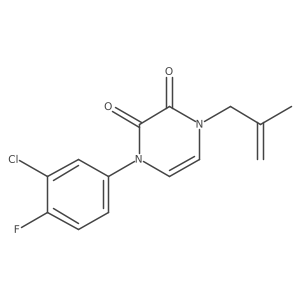 1-(3-Chloro-4-fluorophenyl)-4-(2-methylprop-2-en-1-yl)-1,2,3,4-tetrahydropyrazine-2,3-dione Structure