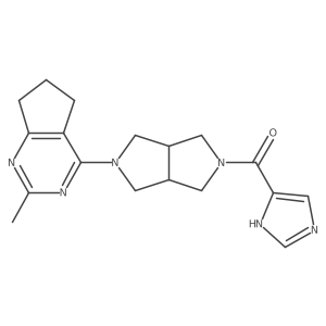 4-(5-{2-methyl-5H,6H,7H-cyclopenta[d]pyrimidin-4-yl}-octahydropyrrolo[3,4-c]pyrrole-2-carbonyl)-1H-imidazole结构式