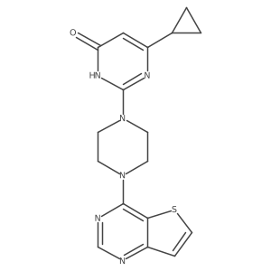 6-Cyclopropyl-2-(4-{thieno[3,2-d]pyrimidin-4-yl}piperazin-1-yl)-3,4-dihydropyrimidin-4-one Structure