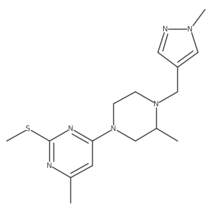 4-methyl-6-{3-methyl-4-[(1-methyl-1H-pyrazol-4-yl)methyl]piperazin-1-yl}-2-(methylsulfanyl)pyrimidine Structure