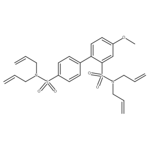 4-methoxy-N2,N2,N4',N4'-tetrakis(prop-2-en-1-yl)-[1,1'-biphenyl]-2,4'-disulfonamide结构式