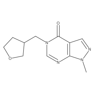 1-methyl-5-[(oxolan-3-yl)methyl]-1H,4H,5H-pyrazolo[3,4-d]pyrimidin-4-one结构式