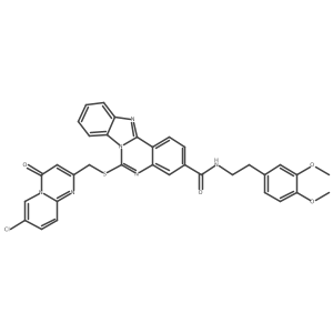 6-(((7-chloro-4-oxo-4H-pyrido[1,2-a]pyrimidin-2-yl)methyl)thio)-N-(3,4-dimethoxyphenethyl)benzo[4,5]imidazo[1,2-c]quinazoline-3-carboxamide结构式