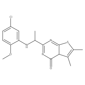 2-[1-(5-chloro-2-methoxyanilino)ethyl]-5,6-dimethyl-4aH-thieno[2,3-d]pyrimidin-4-one结构式