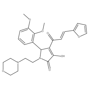 (E)-5-(2,3-dimethoxyphenyl)-4-(3-(furan-2-yl)acryloyl)-3-hydroxy-1-(2-morpholinoethyl)-1H-pyrrol-2(5H)-one Structure