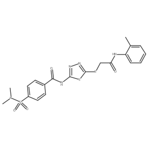 4-(dimethylsulfamoyl)-N-[5-[2-(2-methylanilino)-2-oxo-ethyl]sulfanyl-1,3,4-thiadiazol-2-yl]benzamide Structure