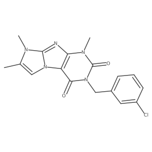 3-(3-chlorobenzyl)-1,7,8-trimethyl-1H-imidazo[2,1-f]purine-2,4(3H,8H)-dione结构式