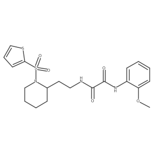 N'-(2-methoxyphenyl)-N-{2-[1-(thiophene-2-sulfonyl)piperidin-2-yl]ethyl}ethanediamide结构式