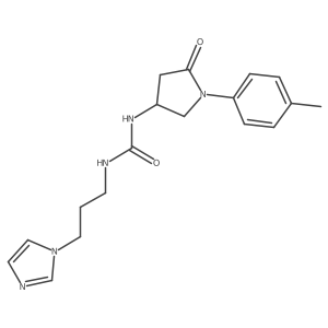1-(3-(1H-imidazol-1-yl)propyl)-3-(5-oxo-1-(p-tolyl)pyrrolidin-3-yl)urea结构式