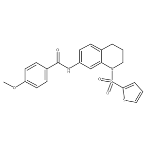 4-methoxy-N-(1-(thiophen-2-ylsulfonyl)-1,2,3,4-tetrahydroquinolin-7-yl)benzamide结构式