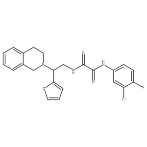 N1-(3-chloro-4-fluorophenyl)-N2-(2-(3,4-dihydroisoquinolin-2(1H)-yl)-2-(furan-2-yl)ethyl)oxalamide结构式