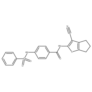 4-benzenesulfonamido-N-{3-cyano-4H,5H,6H-cyclopenta[b]thiophen-2-yl}benzamide Structure